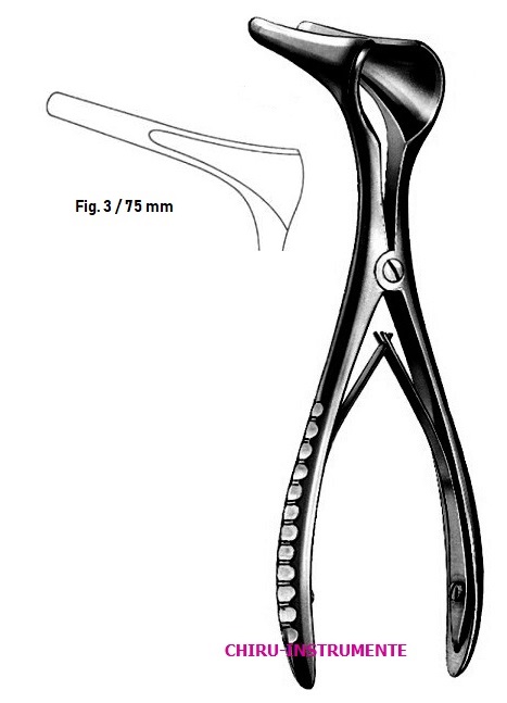 COTTLE Nasenspekulum, schwarz, Fig. 3/75mm, 14cm