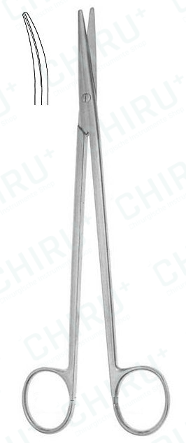 METZENBAUM Schere, gebogen, st./st., 18 cm