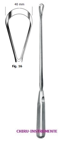 BUMM Uteruskürette, Fig. 16, 40 mm, 34 cm, stumpf, fest