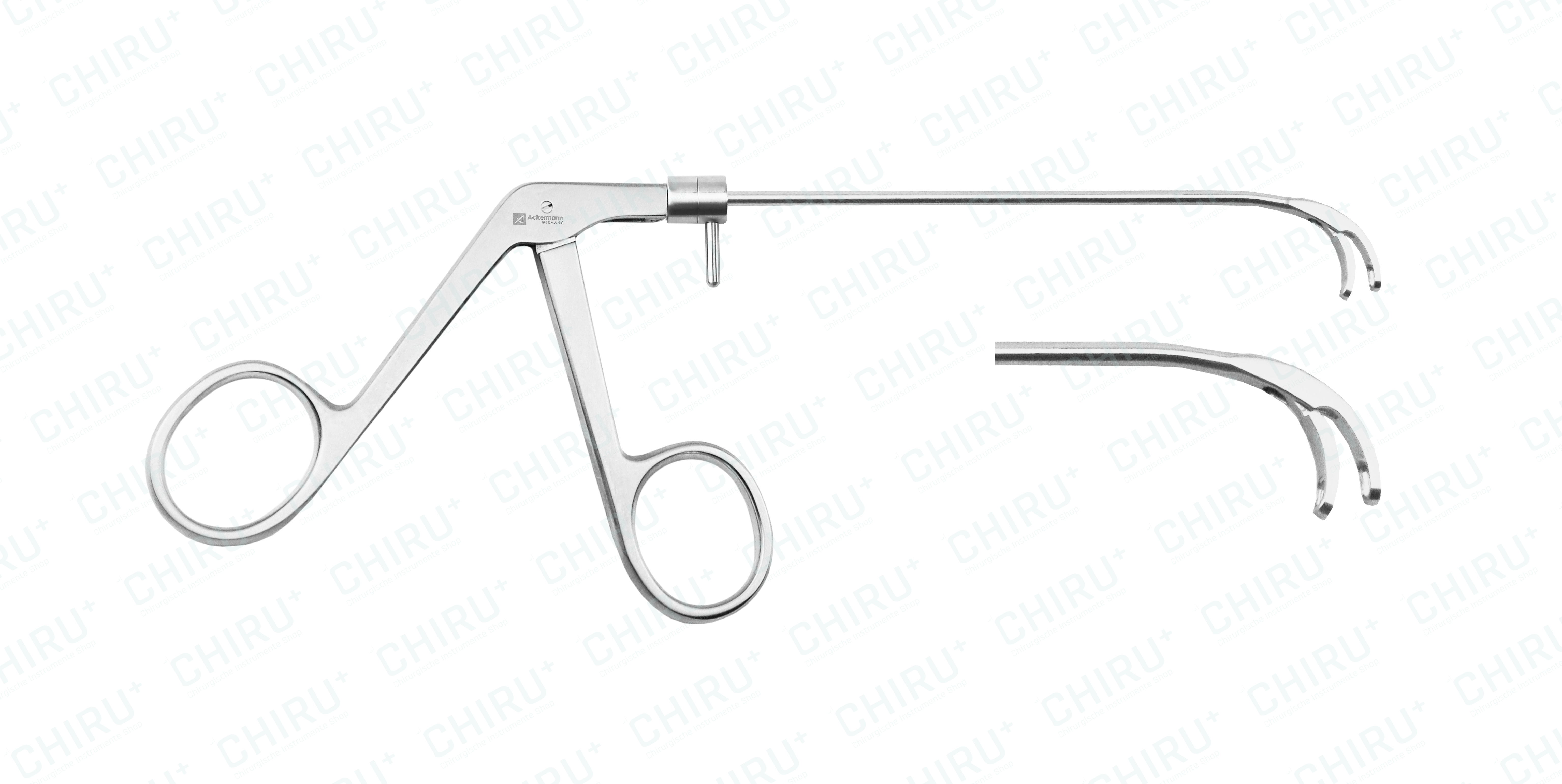 HEUWIESER antrum grasping forceps, 10 cm, 90° curved, 360° rotating, 120° backward opening