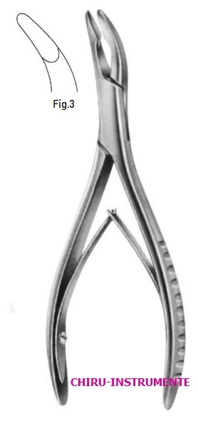 LUER Hohlmeisselzange, Fig.3, gebogen, 15cm LUER Hohlmeisselzange, Fig.3, gebogen, 15cm