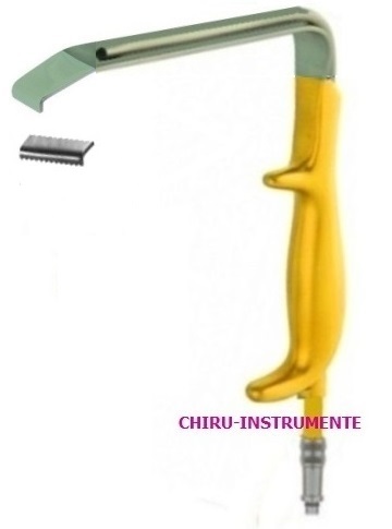 TEBBETS Style Retraktor, gerieftes Maul, mit Lichtleiter, 10cmx25mm