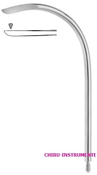 REDON guide needle, Fr 14, strongly curved, knife tip, threaded end, 19.5 cm (7 ⅝")