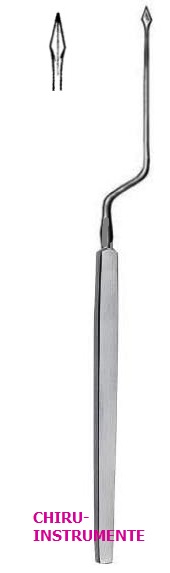 POLITZER ear needle vertikal, bayonet-shaped, point 1.8 mm, 18 cm (7") POLITZER ear needle vertikal, bayonet-shaped, point 1.8 mm, 18 cm (7")