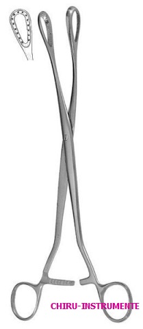 SAENGER Abortus-/ Plazentazange, gebogen, 27cm