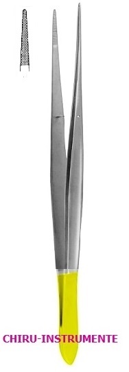 CUSHING dissecting forceps, 17 cm (6 ¾"), curved, serrated, Tungsten Carbide