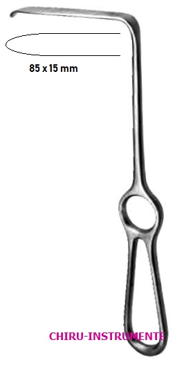 LANGENBECK Wundhaken, Blatt vertikal, 85x15mm, 21,5cm