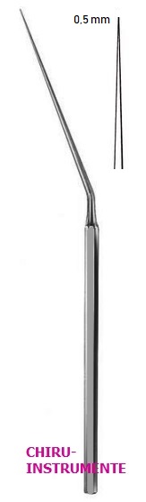 BARBARA ear needle, 15.5 cm (6"), angled, sharp