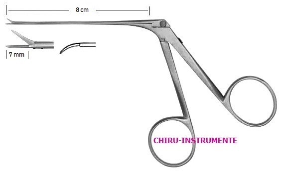 SHEA Mikro-Ohrscherchen, 7mm, links gebogen, 8cm