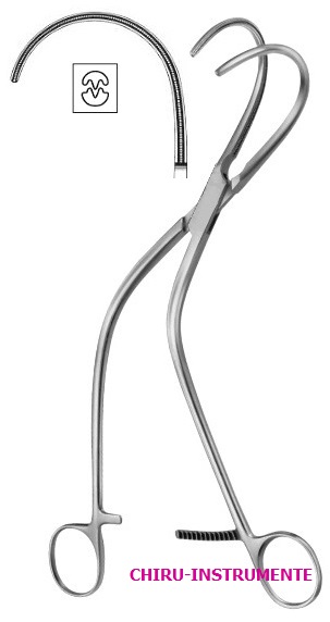 WEBER ATRAUMATA Gefäßklemme, rechts gebogen, Maul 113mm, 26cm