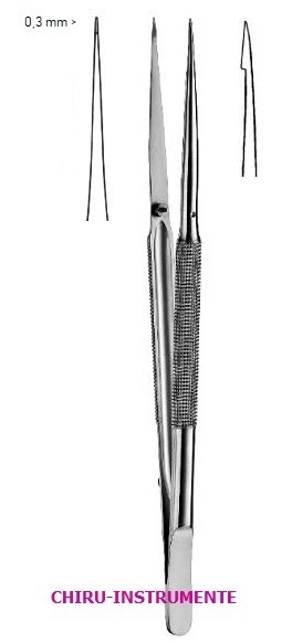 Micro forceps, 0, 3 mm,  12 cm (4 ¾"), straight, serrated