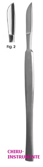 Skalpell, Fig. 2, 15 cm, anatomisch, mit Metallheft Skalpell, Fig. 2, 15 cm, anatomisch, mit Metallheft