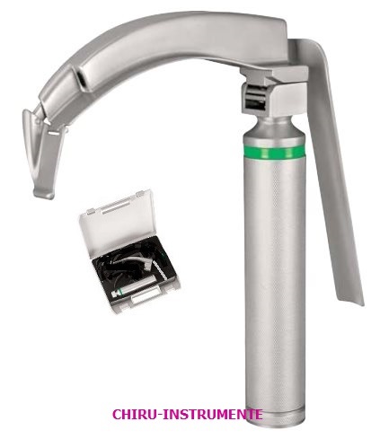 MACINTOSH laryngoscope set, Fig. 4, 130 mm, matte, cold light, with flexible tip, with case