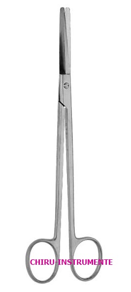 GORNEY dissecting scissors, straight, 19.5 cm (7 ¾"), outside half-sharp, inside fine, serrated