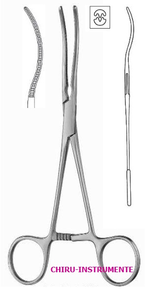 GLOVER Coarctationsklemme, Löffel gebogen, 17cm
