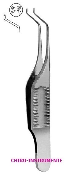 TROUTMAN-COLIBRI Iris-Fixierpinzette, 1x2 Zähne 0,12mm, 7cm