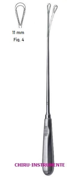 RECAMIER Uteruskürette, Fig. 4, 11 mm, 31 cm, scharf, biegsam