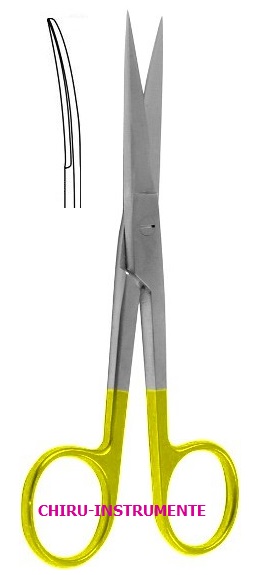 Chirurgische Schere, gebogen, sp./sp., 18,5 cm, Hartmetall (TC)