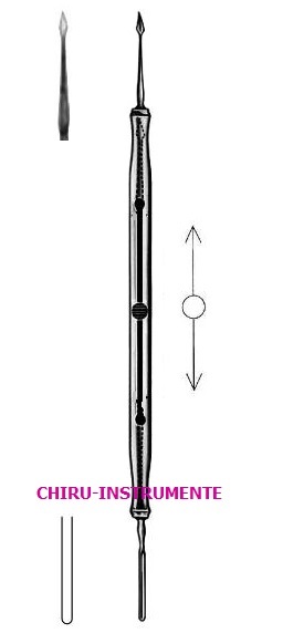 DIX-DOPPELINSTRUMENT mit Nadel und Flachmeissel, rund, 12cm