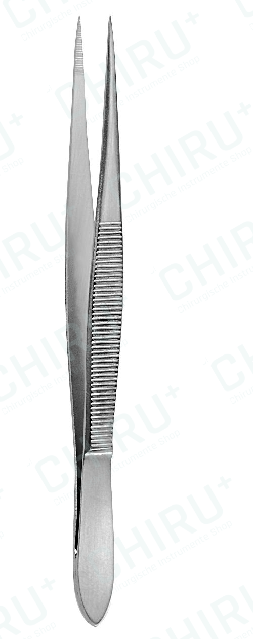 Anatomische Pinzette, 11,5 cm, gerade, gerieft, fein, ohne Stift