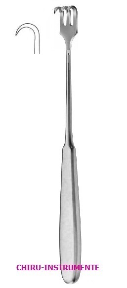 VOLKMANN Wundhaken, Griff: Hohlheft, 3 Zähne, scharf, 21,5cm VOLKMANN Wundhaken, Griff: Hohlheft, 3 Zähne, scharf, 21,5cm