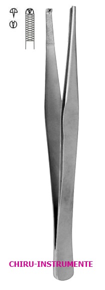 LANE tissue forceps, 1 x 2 teeth,  20 cm (8"), serrated