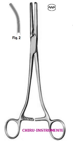 ROGERS Hysterektomie ATRAUMA Klemme, Fig. 2, gebogen, 25cm