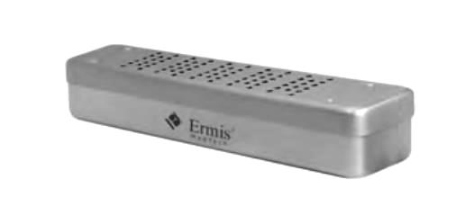 Endoscope container, perforated, with silicone mounting, 270 x 70 x 65 mm