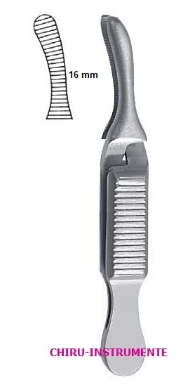 DIEFFENBACH Gefäßklemme, Maullänge: 16mm, gebogen 5cm