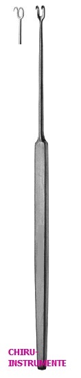 FREER Schleimhaut Häkchen, zweizahnig scharf, 15cm