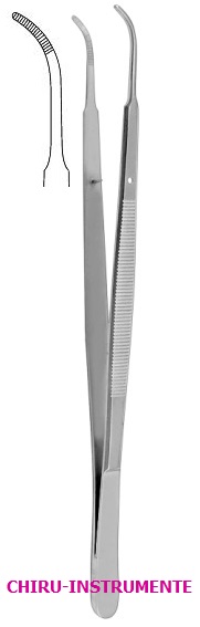 GERALD dissecting forceps, 18 cm (7"), curved, serrated