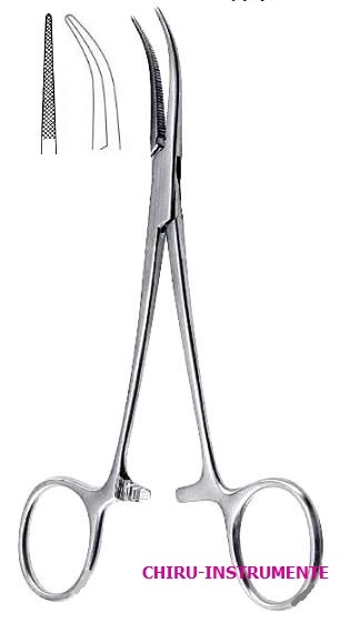 DANDY Klemme, seitlich gebogen, kreuzgerieft, 12cm, DANDY Klemme, seitlich gebogen, kreuzgerieft, 12cm,
