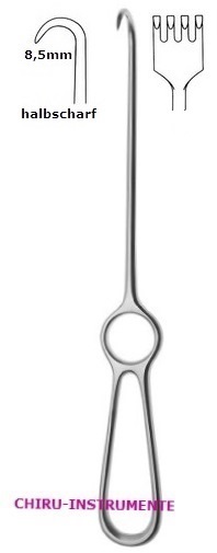 VOLKMANN Wundhaken, 4 Zähne, 9 x 19 mm, 21,5 cm VOLKMANN Wundhaken, 4 Zähne, 9 x 19 mm, 21,5 cm