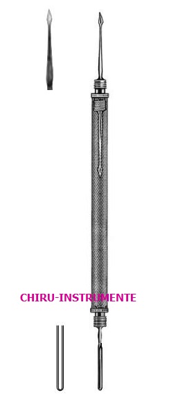 DIX-DOPPELINSTRUMENT, umschraubbar mit Nadel und Hohlmeissel, 13cm DIX-DOPPELINSTRUMENT, umschraubbar mit Nadel und Hohlmeissel, 13cm