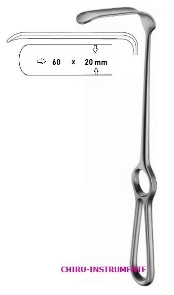 HOESEL Wundhaken, leichthohl, 60x20mm, 25cm