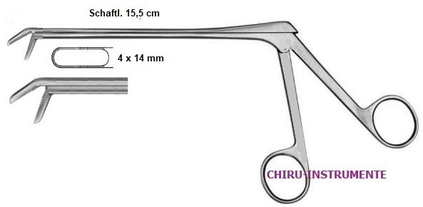 CASPAR Rongeur, abgebogen, 14x4mm, 15,5cm