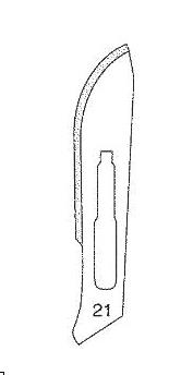 Skalpellklingen, Fig. 21, steril