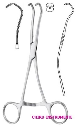 DERRA Anastomosen Klemme, gebogen 17cm