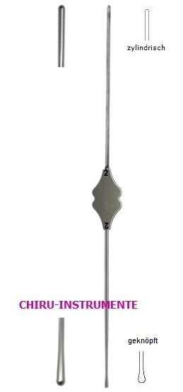BOWMAN lachrymal probe, fig. 3/3, 1.3 mm, cylindrical, buttoned