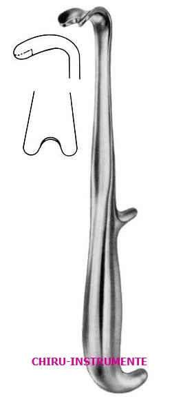 YOUNG prostatic retractor, 21.5 cm (8 ½"), forked