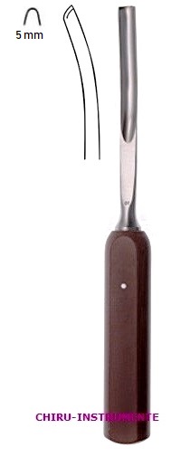 LEXER-SPONGIOSA Hohlmeissel, gebogen, 5mm, 25cm