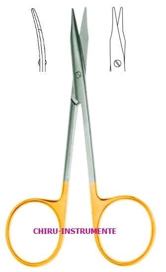 STEVENS tenotomy scissors, curved, bl/bl, 10.5 cm (4"), Tungsten Carbide (TC)