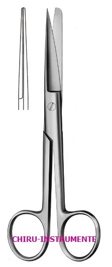 Chirurgische Schere, gerade, sp./st., 14,5 cm, für Linkshänder