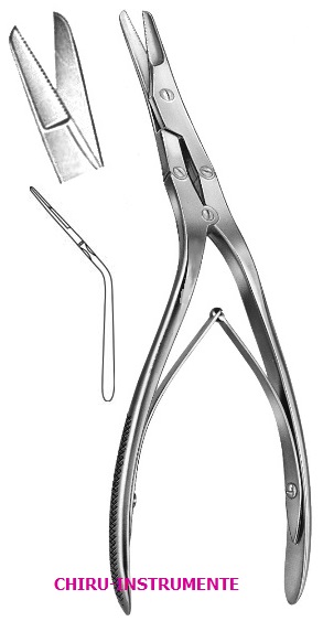 CAPLAN septum scissors, 1 blade toothed, 20 cm (8"), double action, angled
