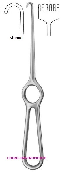KOCHER retractor, 15 x 30 mm, 22 cm (8 ¼"), 6 prongs, blunt