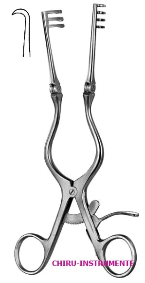 ADSON-BABY self retaining retractor, 3 x 4 teeth, 16 cm (6"), sharp, movable blades