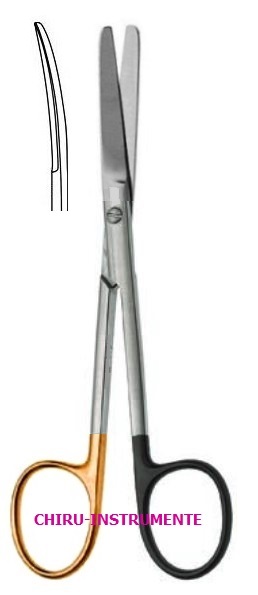 DEAVER scissors, curved, bl/bl, 14 cm (5.5"), Tungsten Carbide (TC), Supercut (SC)
