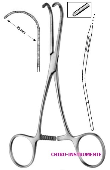 CASTAÑEDA Neonatal- und Pädiatrieklemme, Fig. 4, Fassmaulbreite 25mm, 12cm