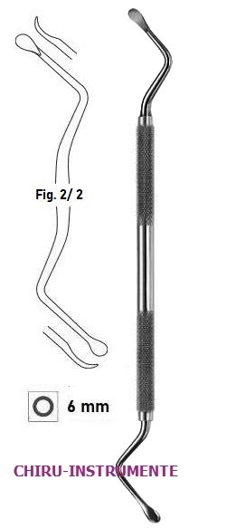 < LUCAS Doppelkürette, rund, Fig. 2 / 2, ca. 2mm,  17 cm