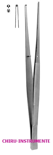 TAYLOR chirurgische Pinzette, 1 x 2 Zähne, 17,5 cm, gerade, glatt, mit Schaber